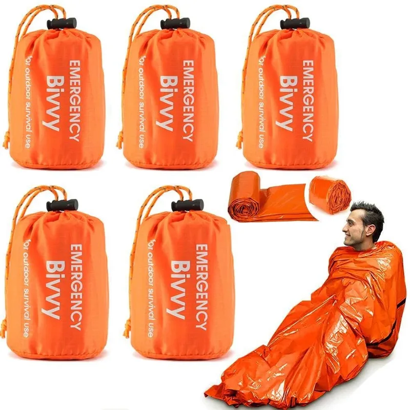 Bivy Bag Emergency - 1-5 упаковок аварийных спальных мешков, термоодеяло,