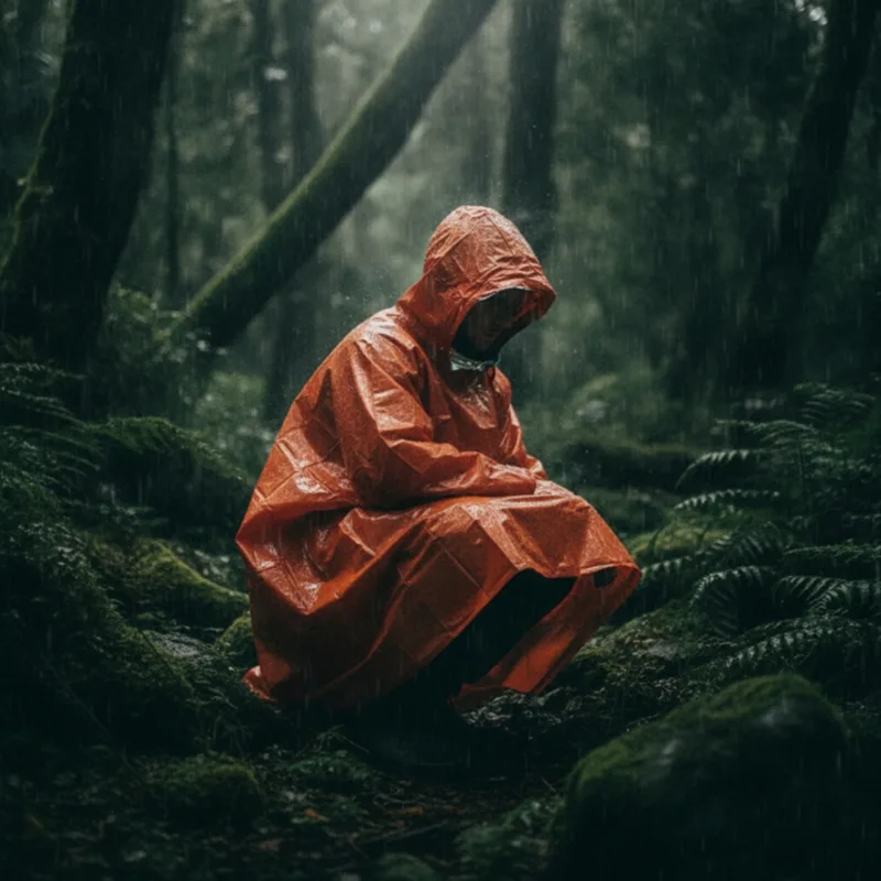 Emergency Poncho Rain - Дождевик с капюшоном, ветрозащитный, складной, износостойкий,