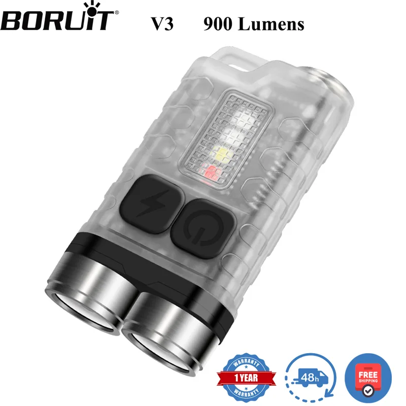Fishing Kit Compact - BORUiT V3 LED-фонарик-брелок, портативный, 900 лм,