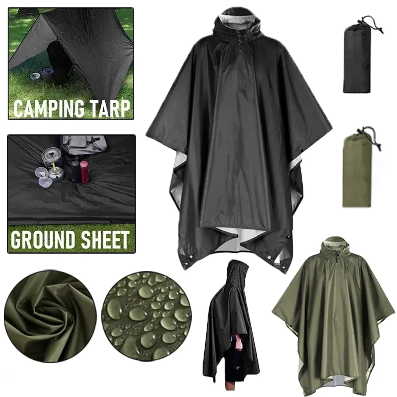 Emergency Poncho Rain - Уличный 3 в 1, военный плащ