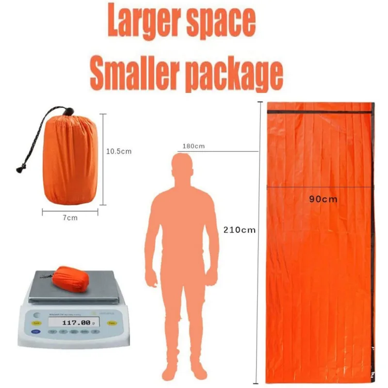 Emergency Mylar Tent - Водонепроницаемое многоразовое термоодеяло из майлара, портативный
