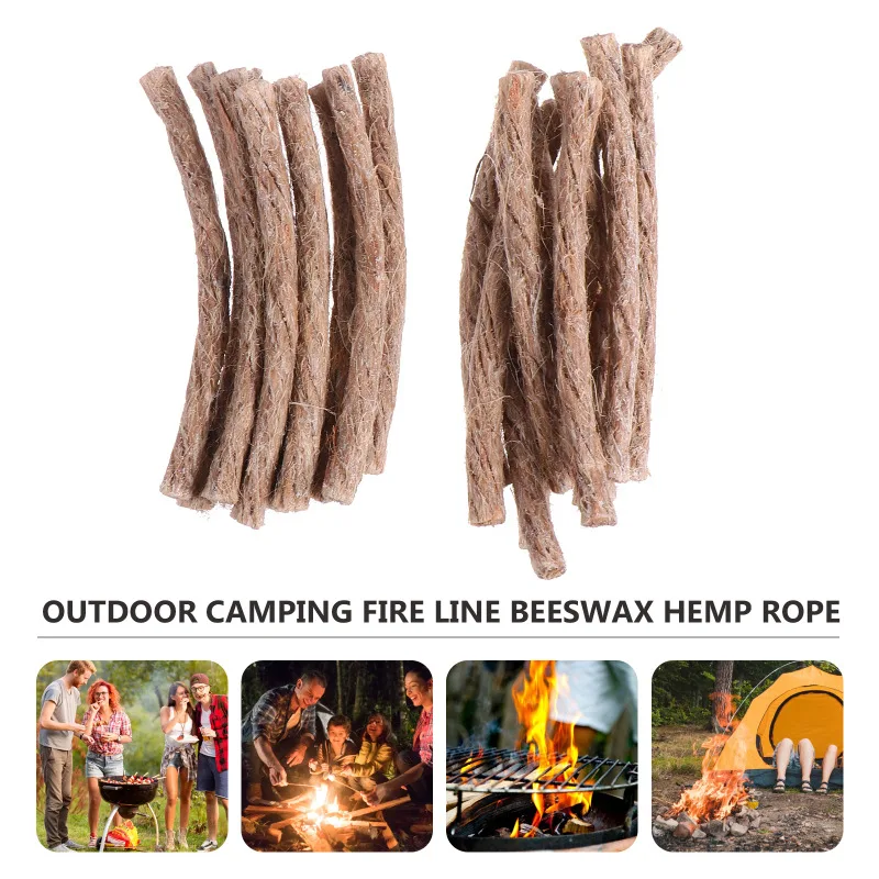 Fire Starting Kit - 10 шт., фитиль для выживания, конопляный