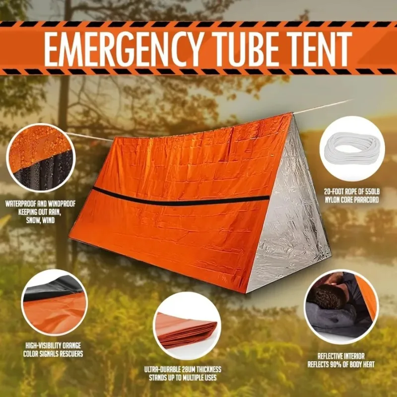Emergency Mylar Tent - 1 шт. аварийный спальный мешок против