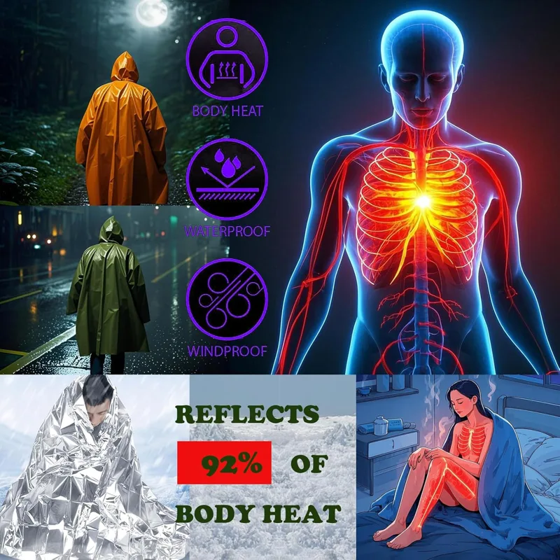 Плащ для кемпинга, водонепрони – обзор и цена Survival Blanket Reflective