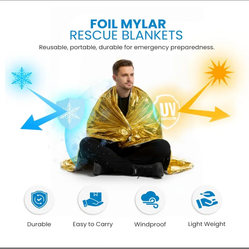 Набор из 10 золотых светоотраж – обзор и цена Survival Blanket Reflective