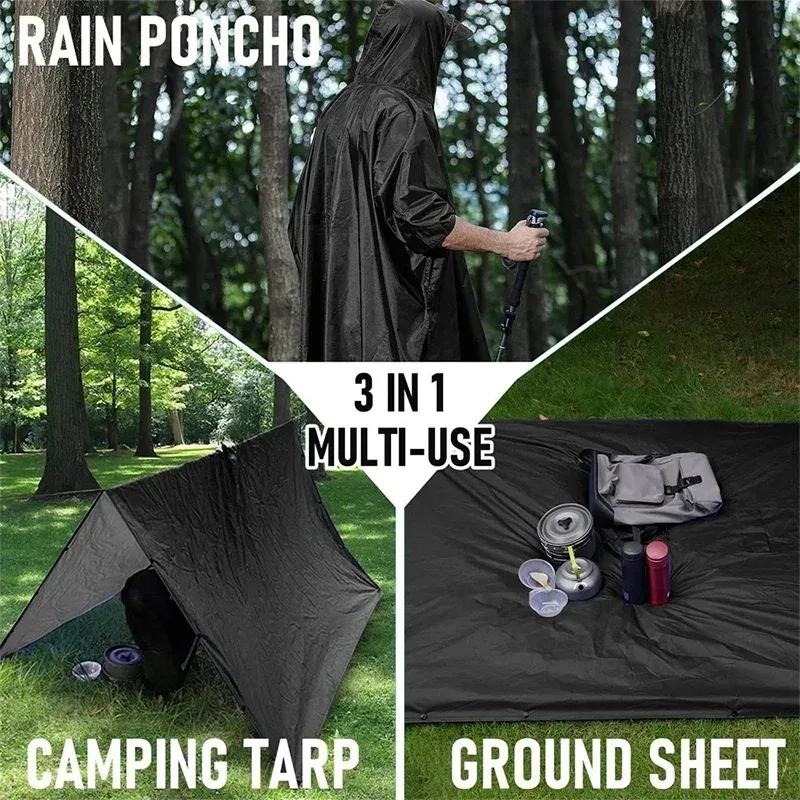Уличный 3 в 1, военный плащ с  – обзор и цена Emergency Poncho Rain