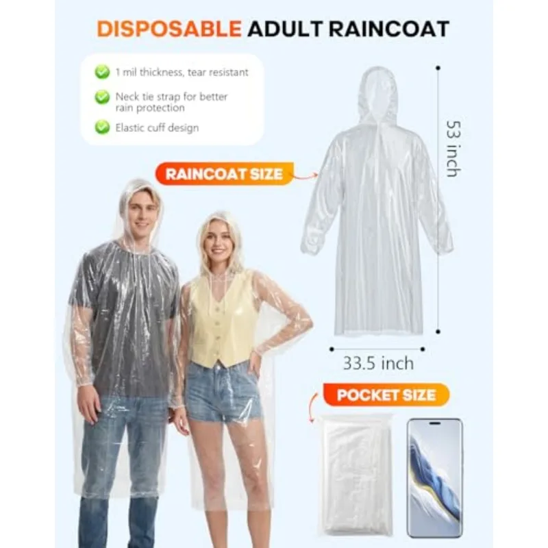 Одноразовые дождевики, семейны – обзор и цена Emergency Poncho Rain