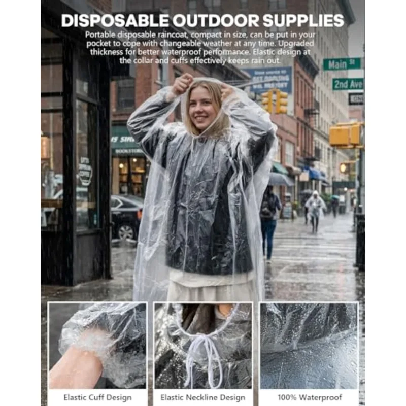 Одноразовые дождевики, семейны – обзор и цена Emergency Poncho Rain