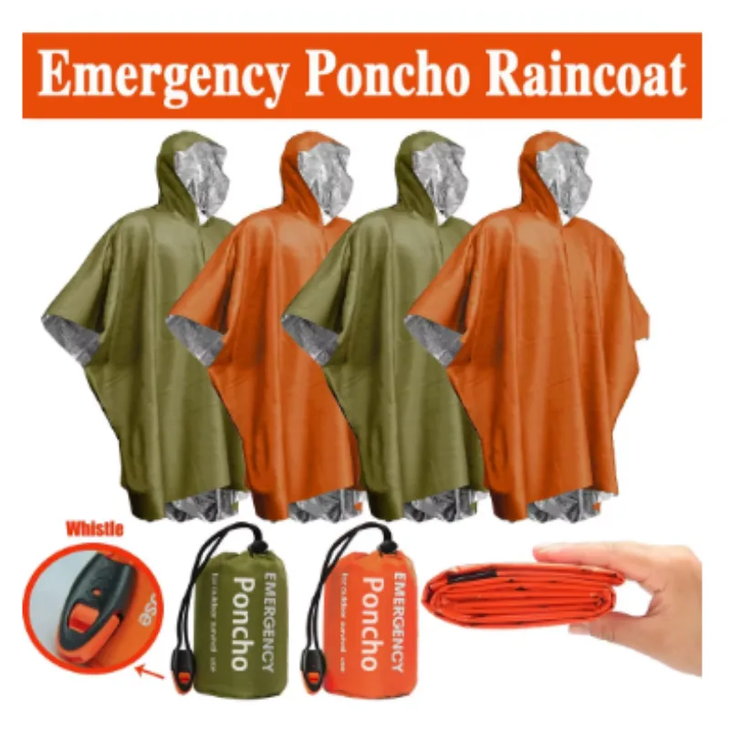 Одноразовое алюминиевое термо- – обзор и цена Emergency Poncho Rain